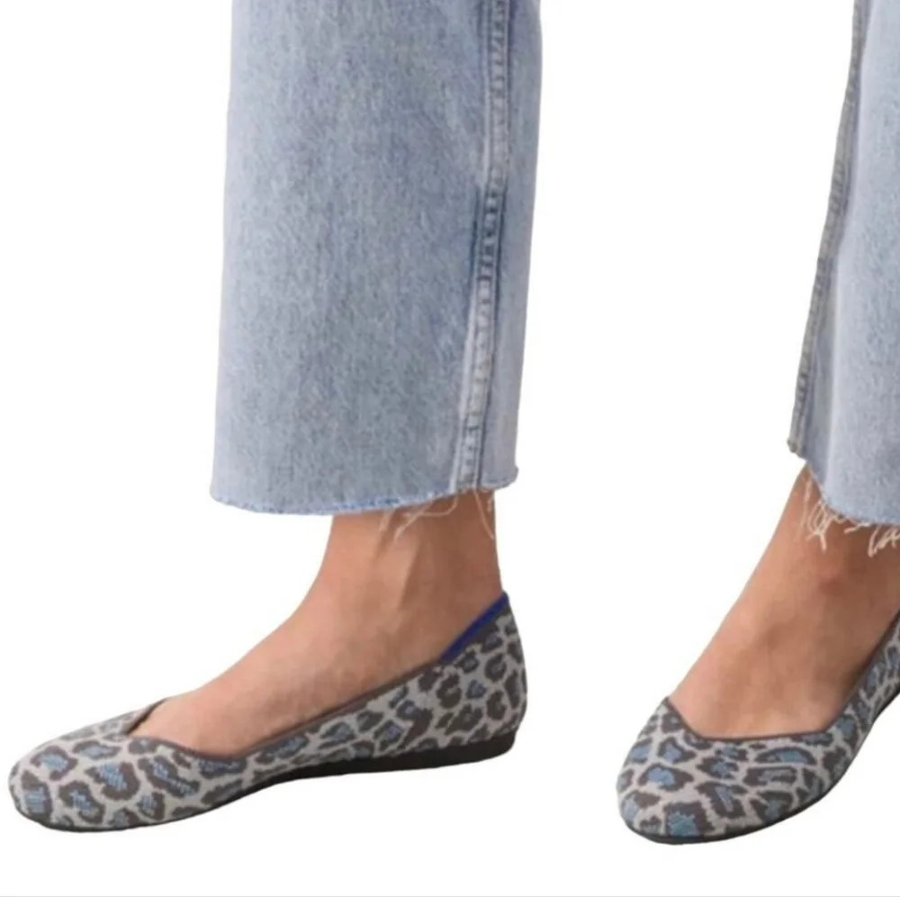 Rothy’s Retired Gray Spotted Flat Women’s Size 7 Balletcore Cheetah Leopard